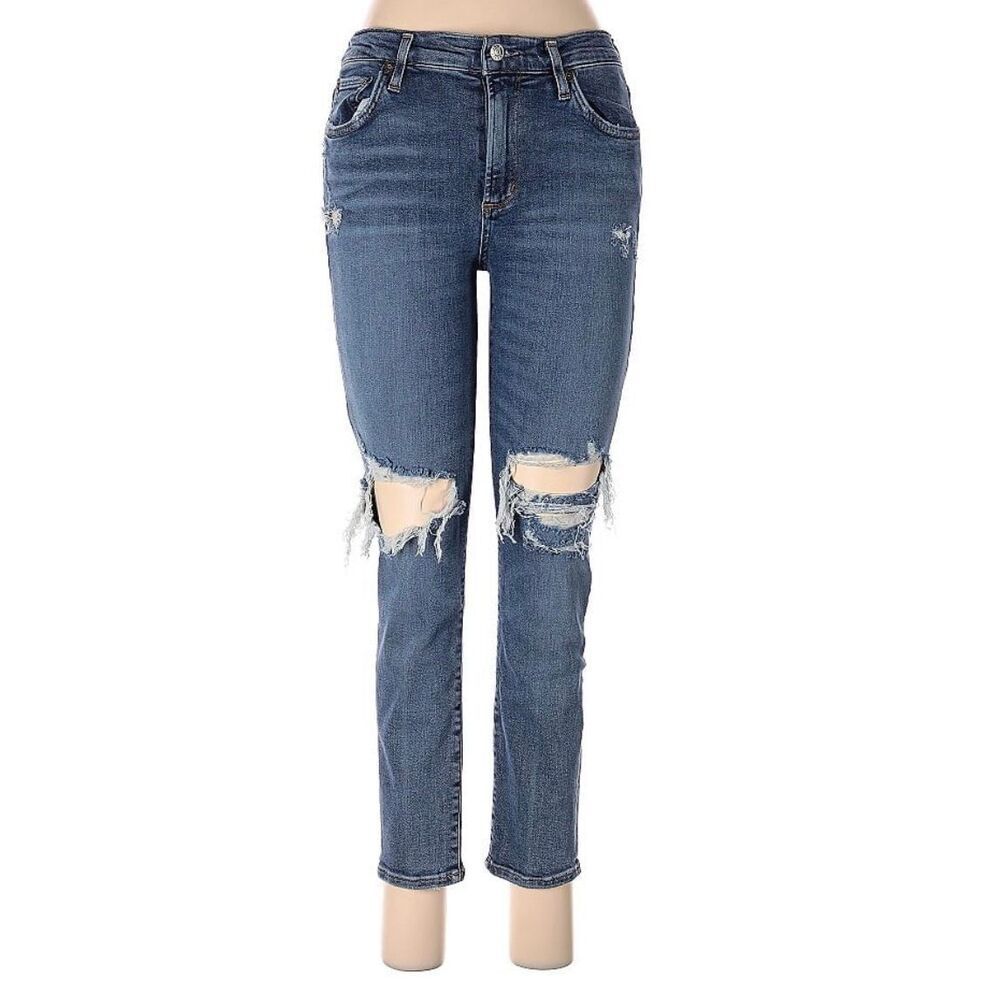 AGOLDE Los Angeles Premium Distressed Ripped‎ Knee Wash Jeans 28